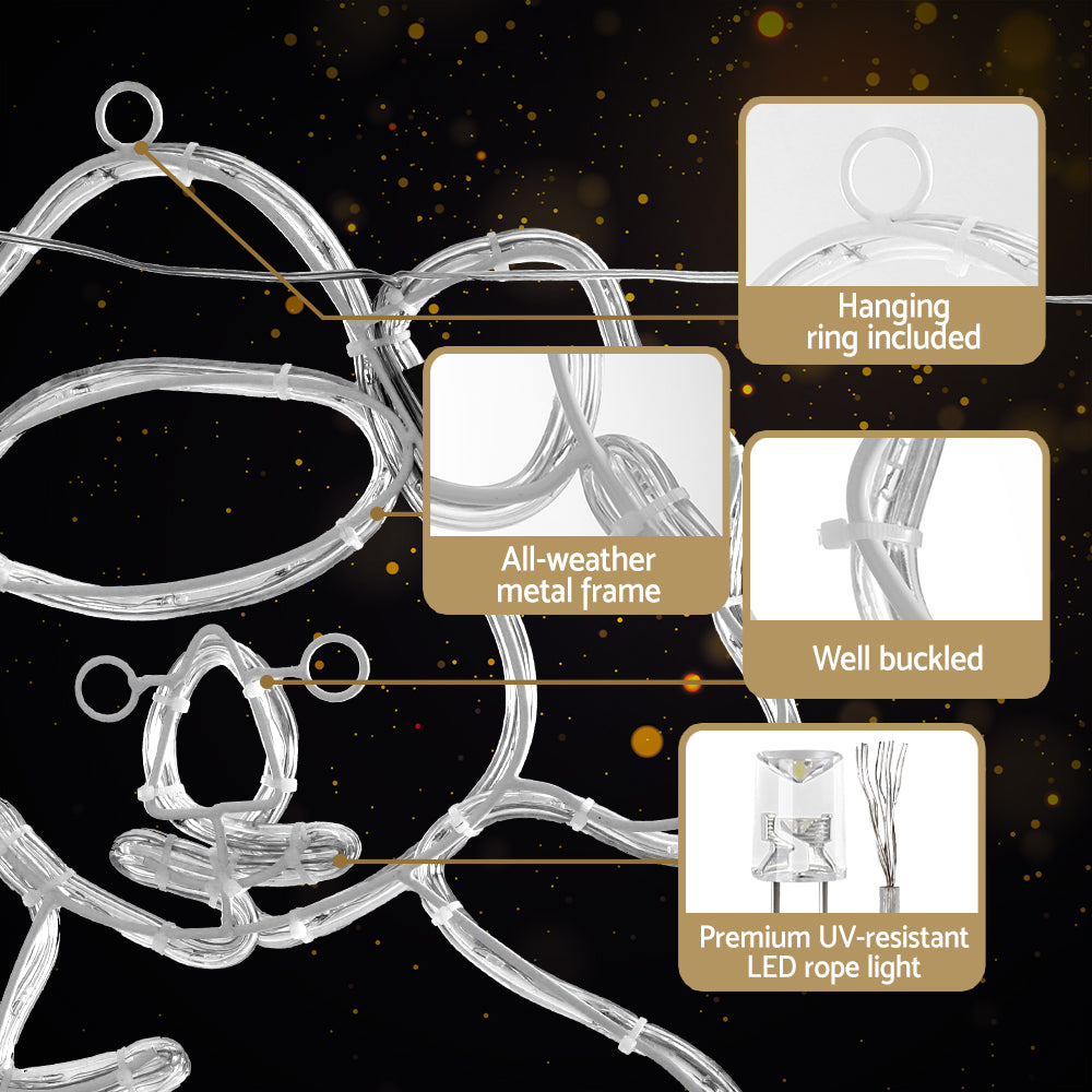 Jingle Jollys Christmas Lights 48cm Motif 216 LED Rope Light Outdoor Decoration-Occasions > Christmas > Outdoor Decorations & Lights-PEROZ Accessories