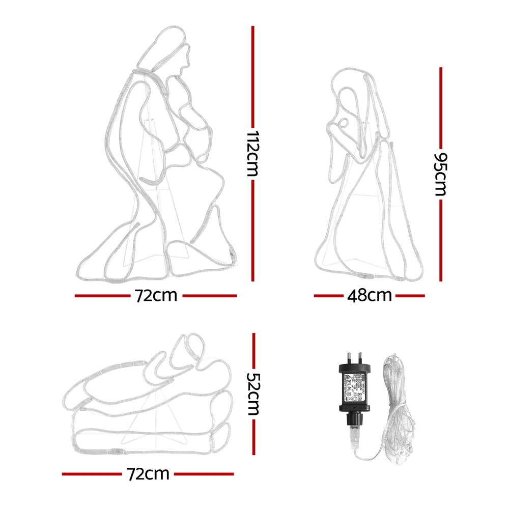 Jingle Jollys Christmas Lights 112cm Motif 552 LED Rope Light Outdoor Decoration-Occasions > Christmas > Outdoor Decorations & Lights-PEROZ Accessories