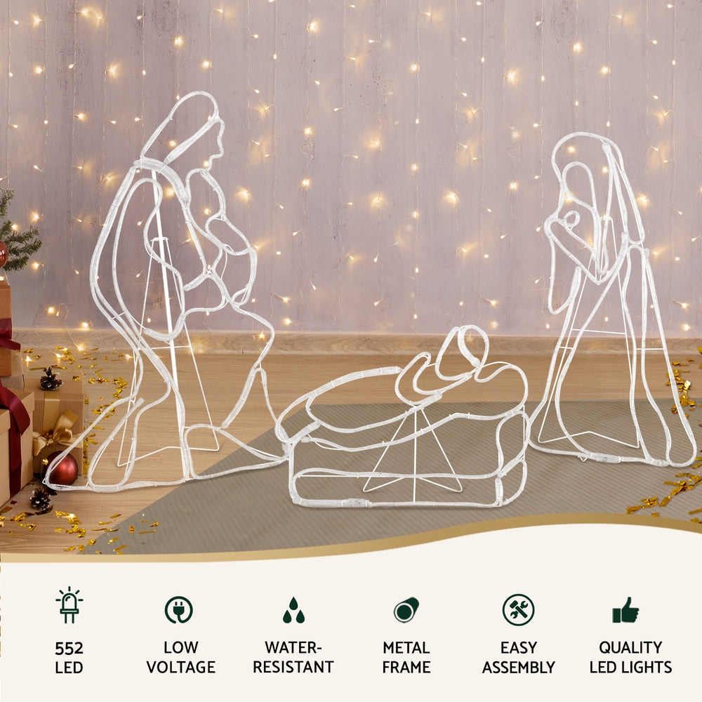 Jingle Jollys Christmas Lights 112cm Motif 552 LED Rope Light Outdoor Decoration-Occasions > Christmas > Outdoor Decorations & Lights-PEROZ Accessories