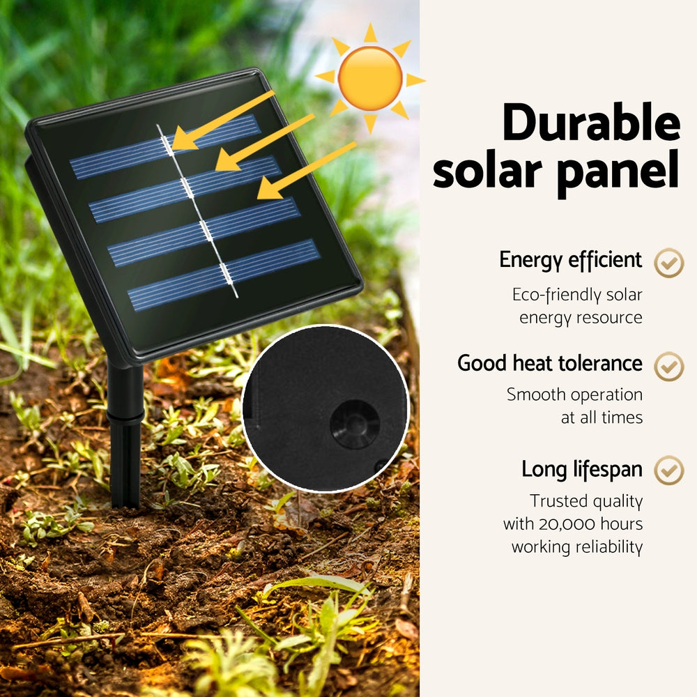 Jingle Jollys Christmas Lights 60cm Motif 160 LED Solar Wreath Xmas Decorations-Occasions > Christmas > Outdoor Decorations & Lights-PEROZ Accessories