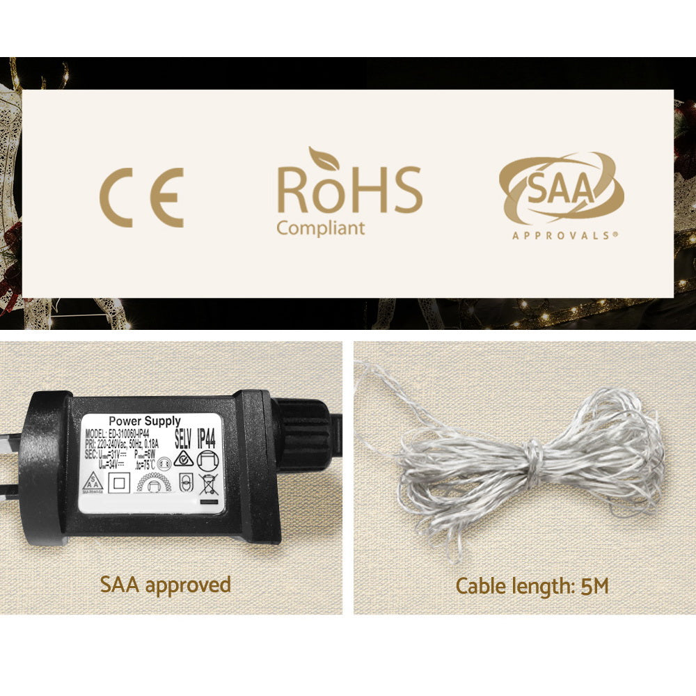 Jingle Jollys Christmas Lights Reindeer Sleigh215 LED Decorations-Occasions > Christmas > Outdoor Decorations & Lights-PEROZ Accessories