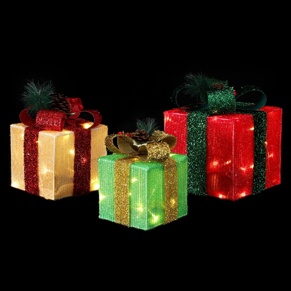 Jingle Jollys Christmas Lights 60 LED Fairy Light Gift Box 3pcs Decorations RGW-Occasions > Christmas > Christmas Wreaths & Garlands-PEROZ Accessories