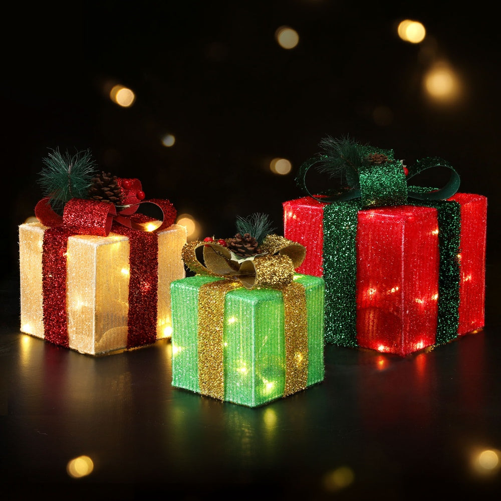 Jingle Jollys Christmas Lights 60 LED Fairy Light Gift Box 3pcs Decorations RGW-Occasions > Christmas > Christmas Wreaths & Garlands-PEROZ Accessories