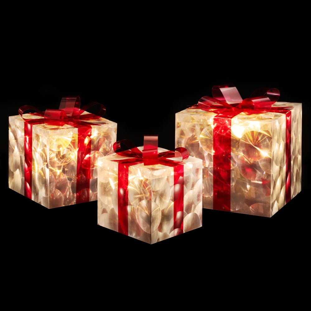 Jingle Jollys Christmas Lights 70 LED Fairy Light Gift Box 3pcs Decorations Red-Occasions > Christmas > Christmas Wreaths & Garlands-PEROZ Accessories