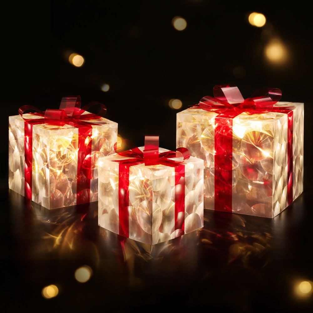 Jingle Jollys Christmas Lights 70 LED Fairy Light Gift Box 3pcs Decorations Red-Occasions > Christmas > Christmas Wreaths & Garlands-PEROZ Accessories