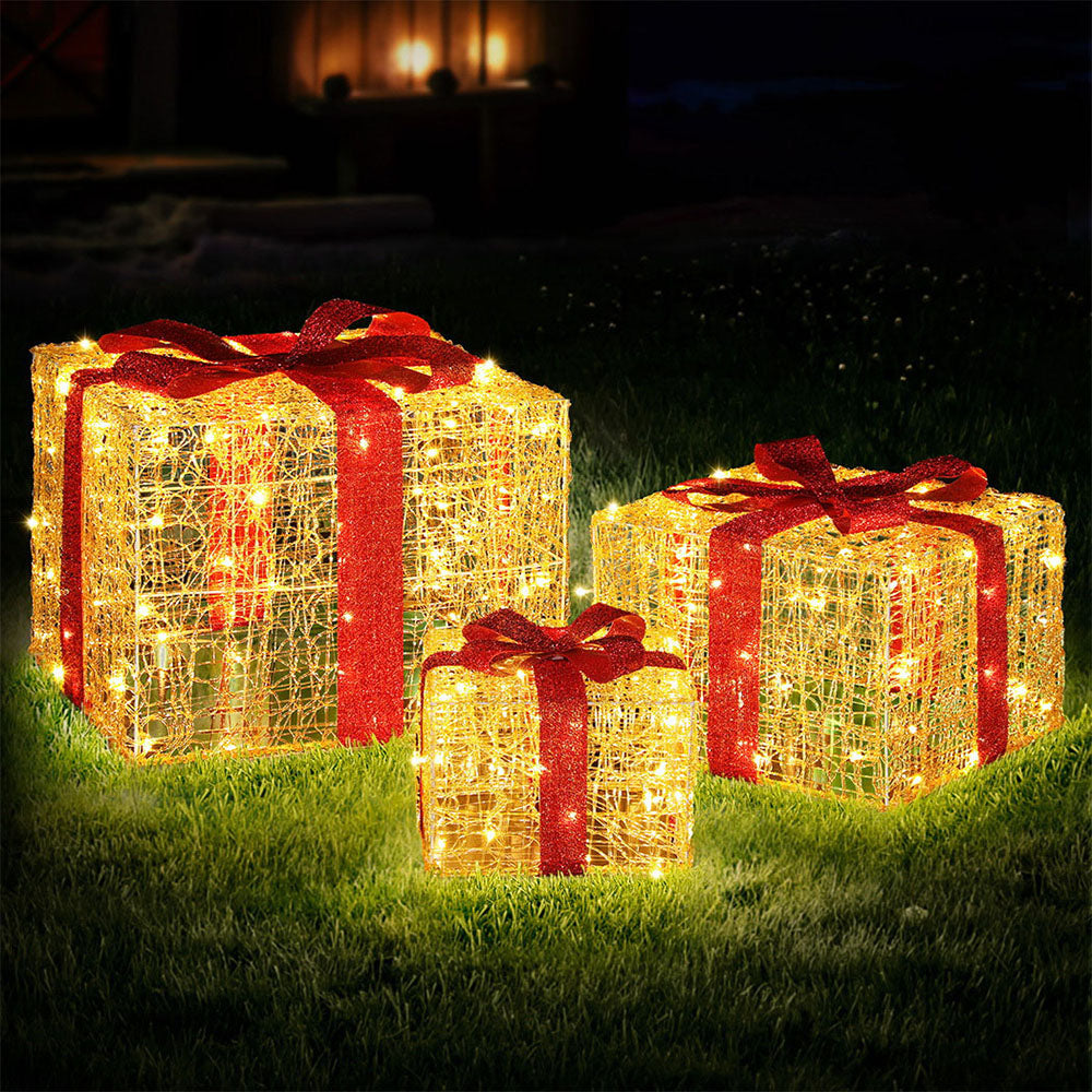 Jingle Jollys Christmas Lights 240 LED Fairy Light Gift Box 3pcs Decorations-Occasions > Christmas > Christmas Wreaths & Garlands-PEROZ Accessories