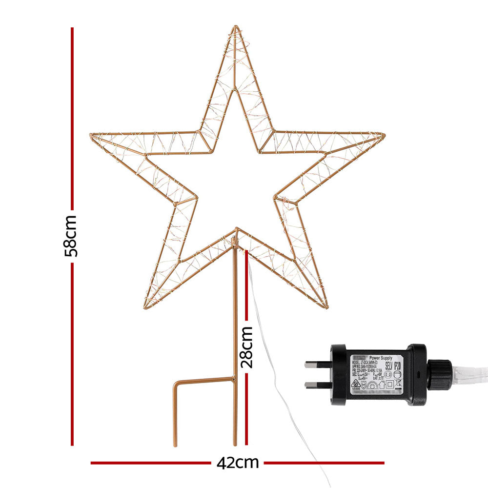 Jingle Jollys Christmas Lights 100 LED Fairy Light Ground Star Garden Decoration-Occasions > Christmas > Outdoor Decorations & Lights-PEROZ Accessories
