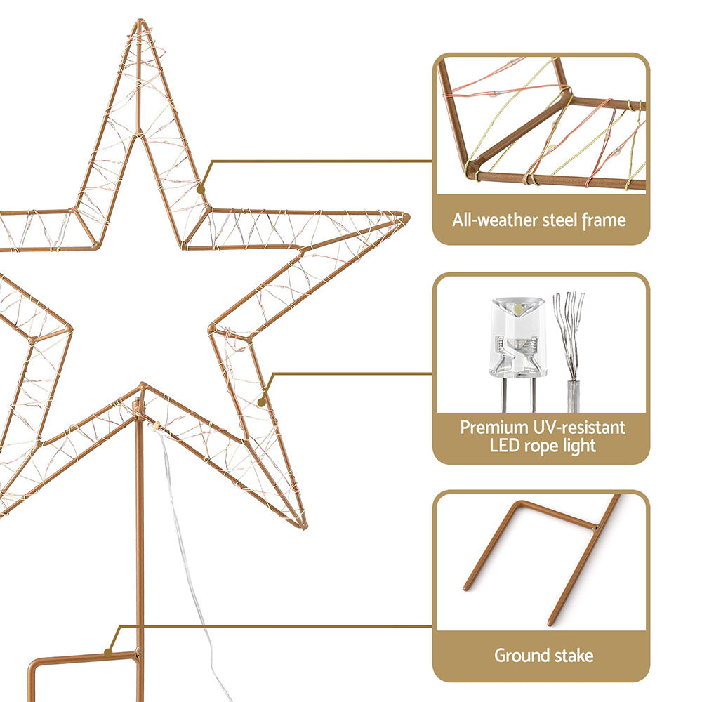 Jingle Jollys Christmas Lights 100 LED Fairy Light Ground Star Garden Decoration-Occasions > Christmas > Outdoor Decorations & Lights-PEROZ Accessories