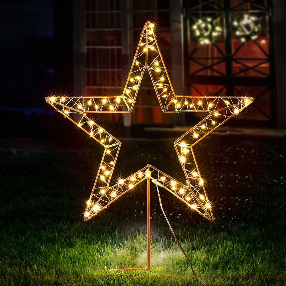 Jingle Jollys Christmas Lights 100 LED Fairy Light Ground Star Garden Decoration-Occasions > Christmas > Outdoor Decorations & Lights-PEROZ Accessories