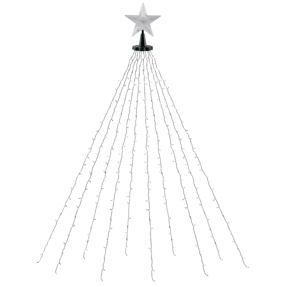 Jingle Jollys 2.5M Christmas Lights Waterfall String Light 300 LED Star Topper-Occasions > Christmas > Outdoor Decorations & Lights-PEROZ Accessories