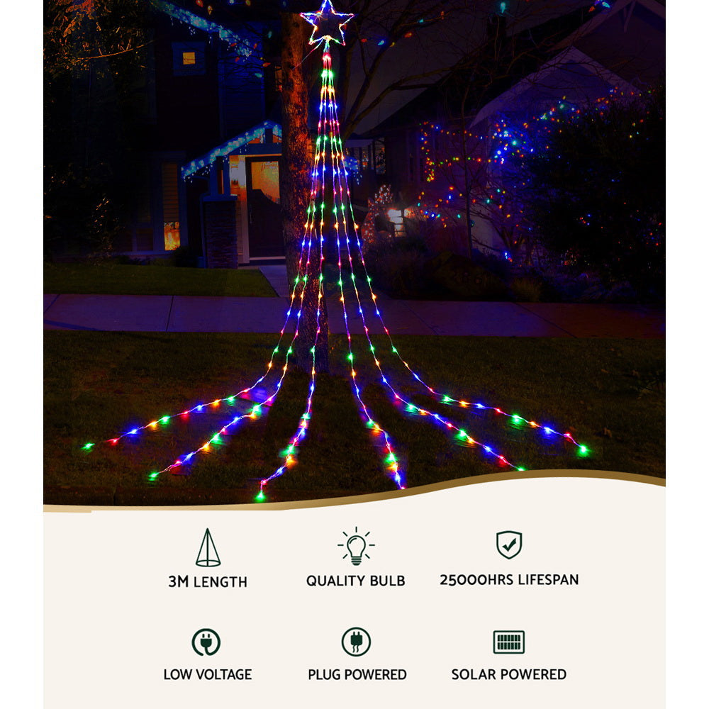 Jingle Jollys 3M Solar Christmas Lights String Light 200 LED-Outdoor Lights-PEROZ Accessories