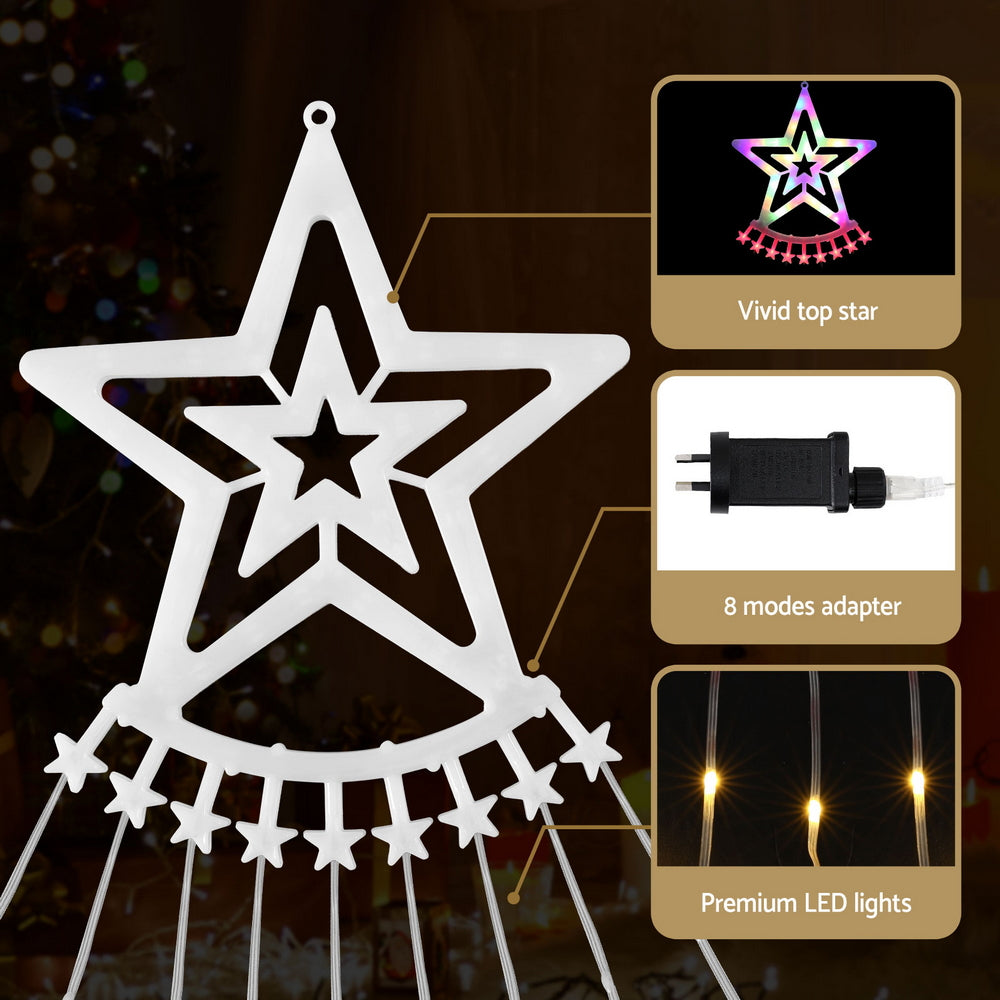 Jingle Jollys 3.8M Christmas Lights Waterfall String Light 340 LED-Occasions > Christmas > Outdoor Decorations & Lights-PEROZ Accessories