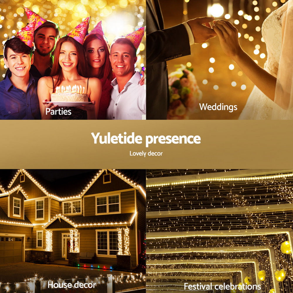 Jingle Jollys Christmas Lights 3Mx2M Net String Light Decorations Warm 504 LED-Occasions > Christmas > Outdoor Decorations & Lights-PEROZ Accessories