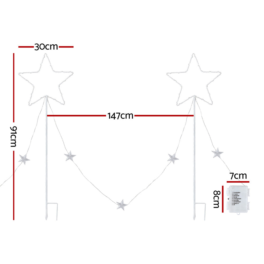 Jingle Jollys 4 PCS Christmas Lights Path Ground Light Garden Decorations 144 LED-Occasions > Christmas > Outdoor Decorations & Lights-PEROZ Accessories