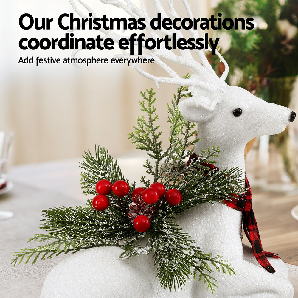 Jingle Jollys Christmas Reindeer 32cm Glitter Deer Ornaments Party Decorations-Occasions > Christmas > Christmas Decorations-PEROZ Accessories