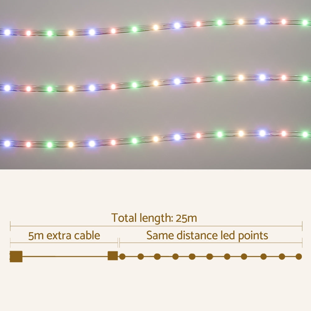 Jingle Jollys 20M Christmas Lights String Rope Light Decoration 600 LED Colorful-Occasions > Christmas > Outdoor Decorations & Lights-PEROZ Accessories
