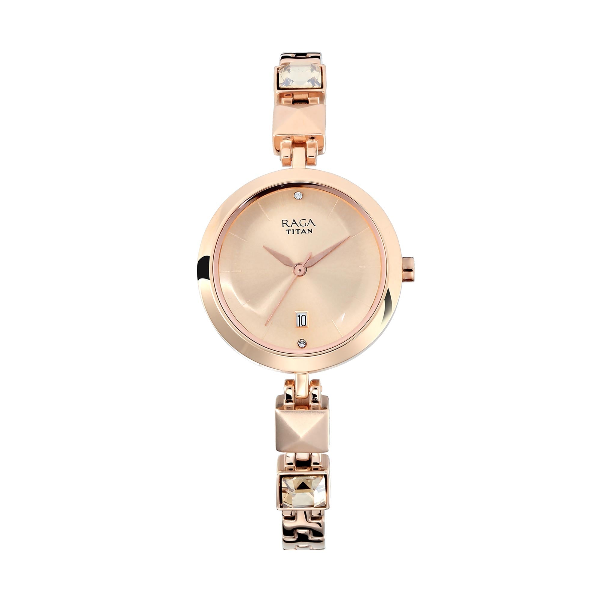 Titan Raga Viva Rose Gold Dial Analogue Metal Strap watch for Women-PEROZ Accessories