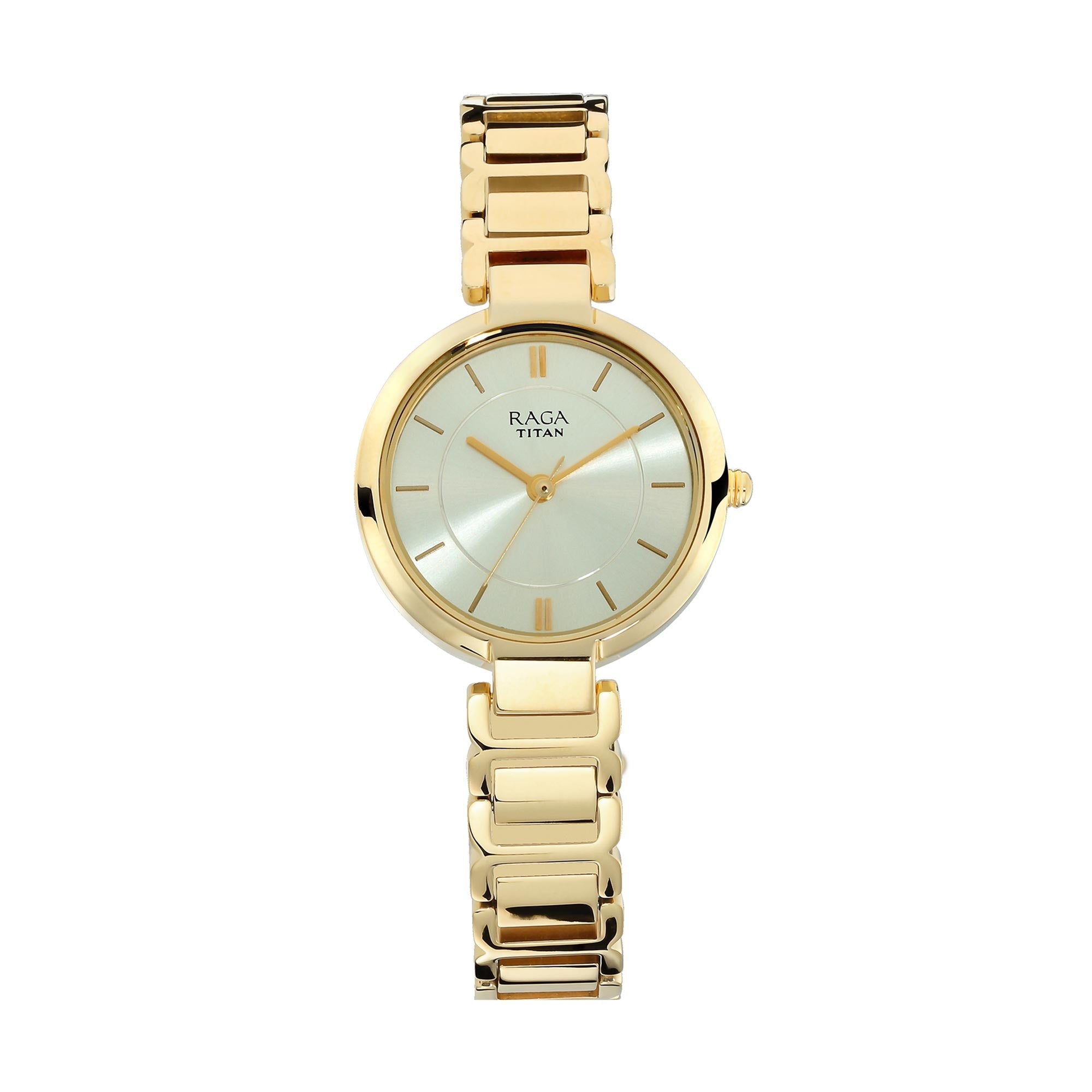 Titan Raga Viva Champagne Dial Women Watch With Metal Strap-PEROZ Accessories