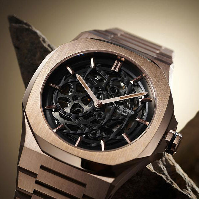 D1 Milano Rose Gold Skeleton Automatic Watch-Automatic Watches-PEROZ Accessories
