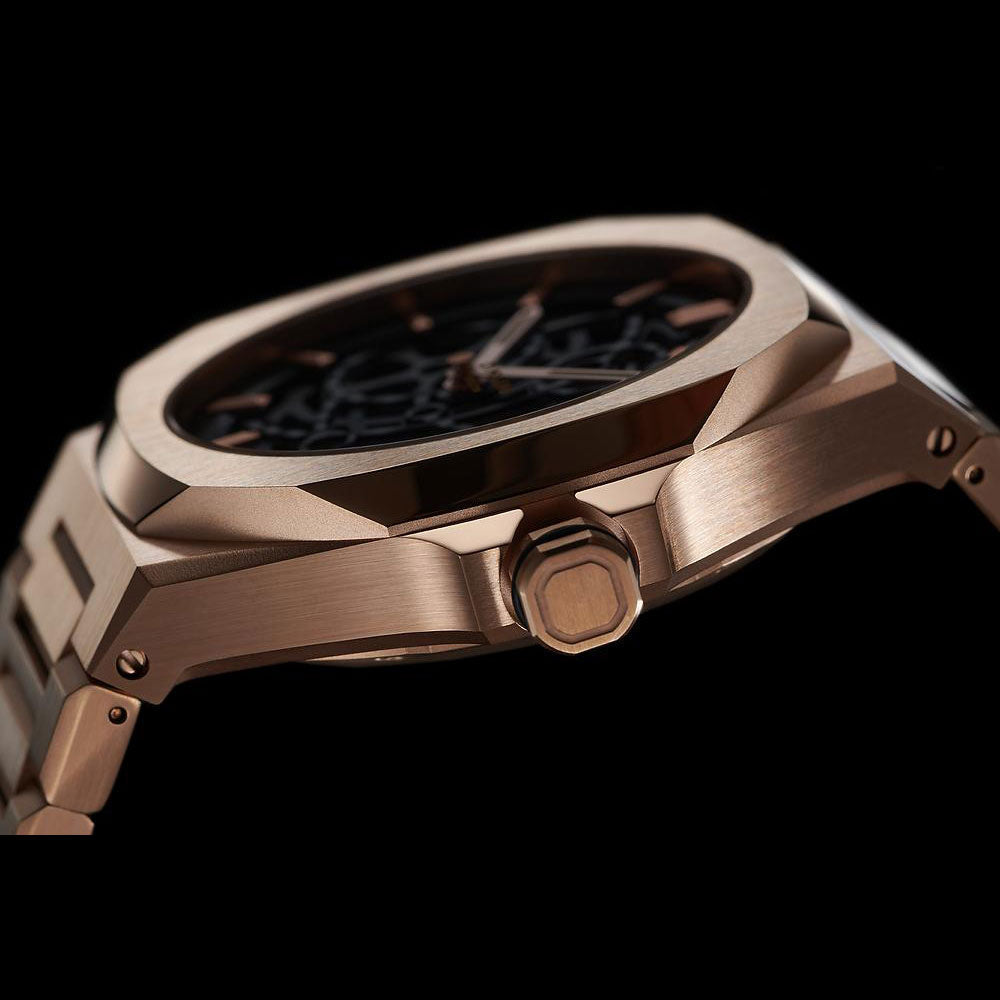 D1 Milano Rose Gold Skeleton Automatic Watch-Automatic Watches-PEROZ Accessories