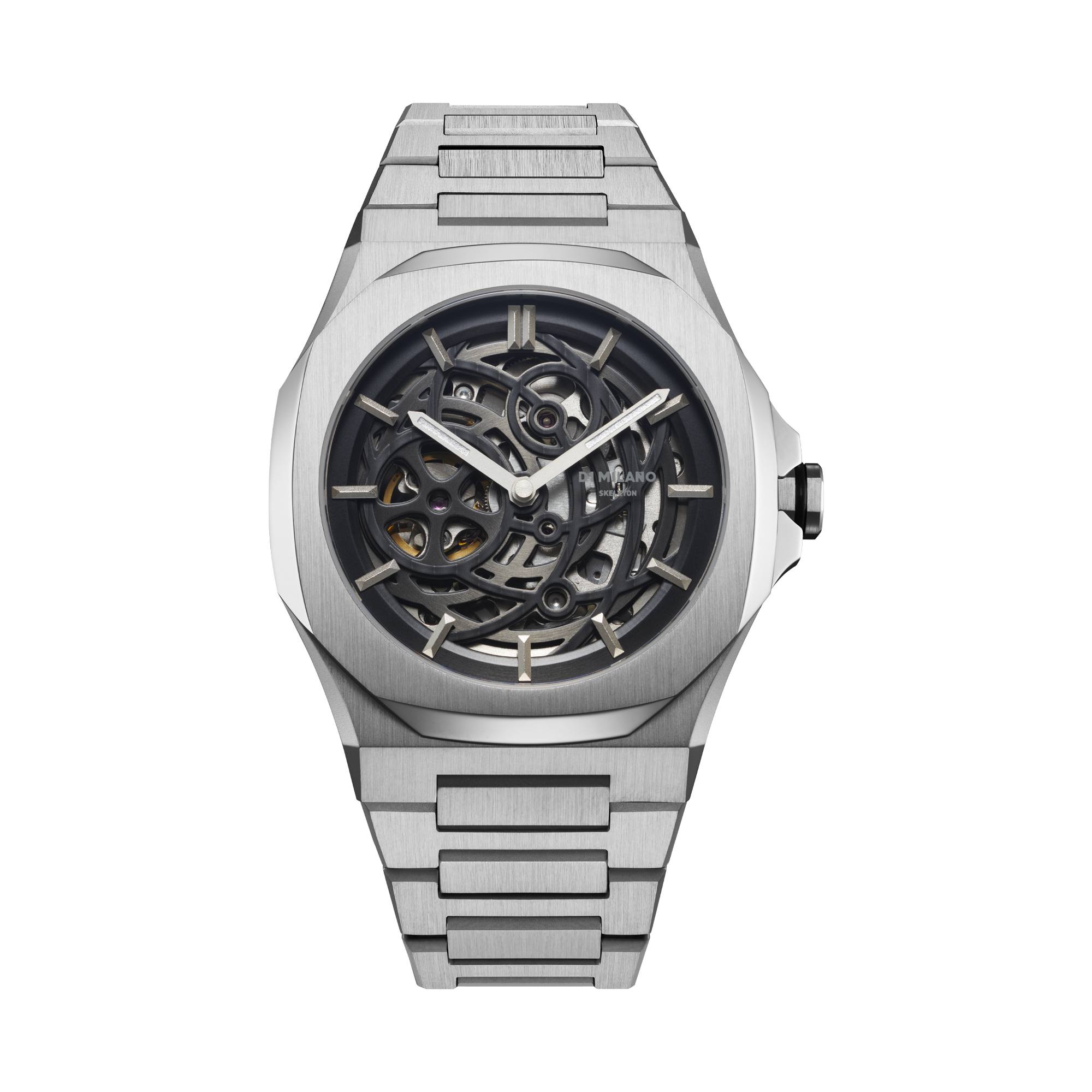 D1 Milano Silver Skeleton Automatic Watch-Automatic Watches-PEROZ Accessories