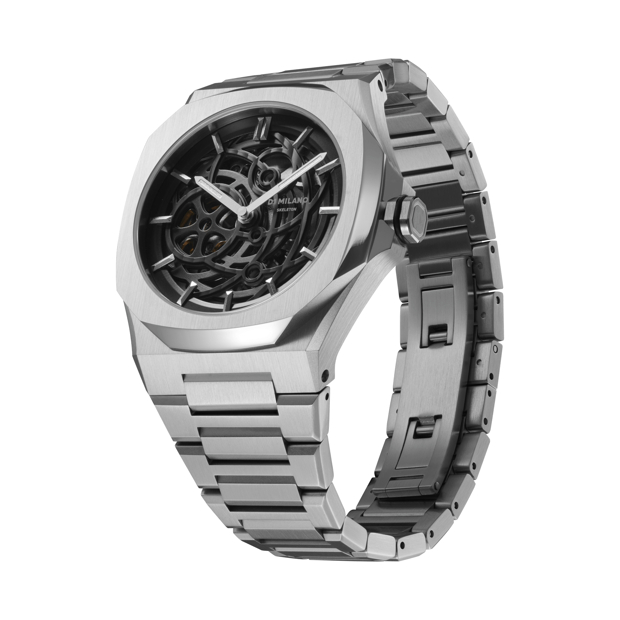D1 Milano Silver Skeleton Automatic Watch-Automatic Watches-PEROZ Accessories