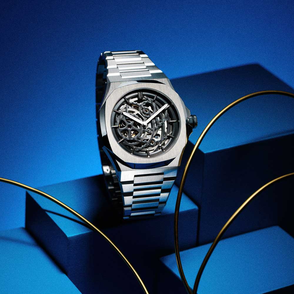 D1 Milano Silver Skeleton Automatic Watch-Automatic Watches-PEROZ Accessories