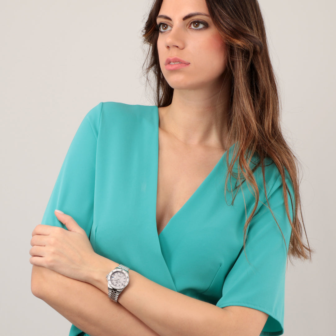 Philip Watch - Caribe Diving Silver Ladies Automatic Watch-Automatic Watches-PEROZ Accessories