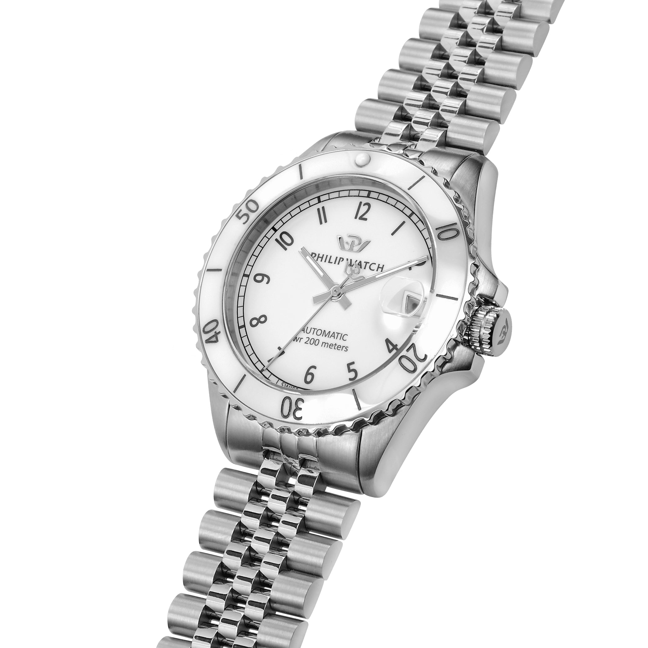 Philip Watch - Caribe Diving Silver Ladies Automatic Watch-Automatic Watches-PEROZ Accessories