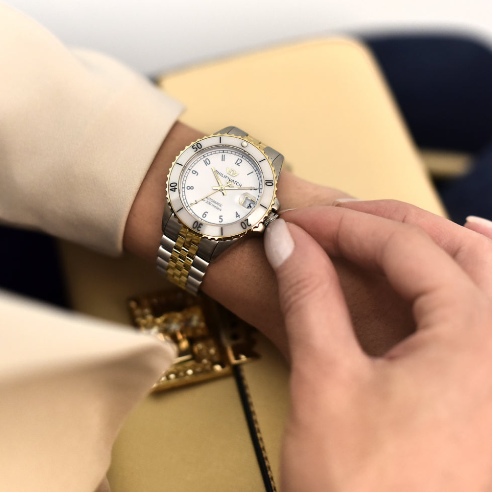 Philip Watch - Caribe Diving Two Tone Ladies Automatic Watch-Automatic Watches-PEROZ Accessories