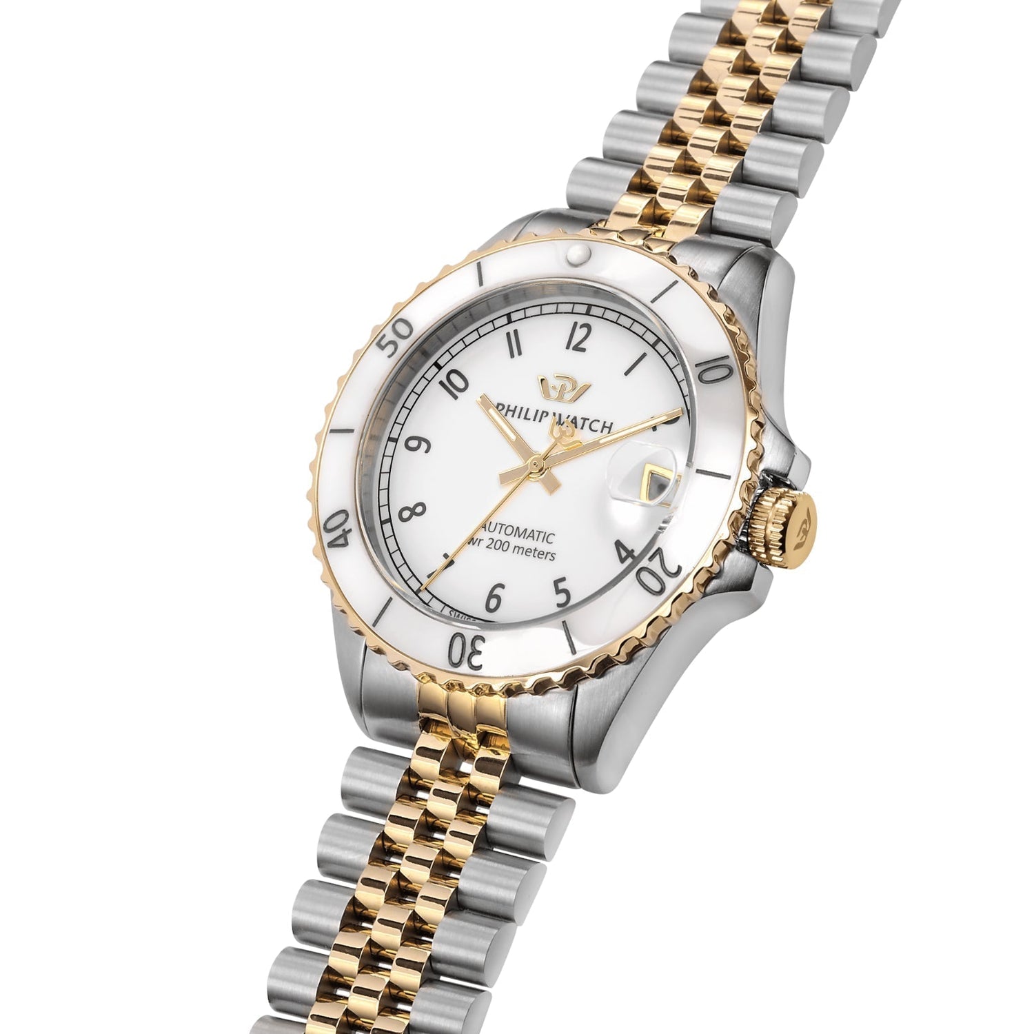 Philip Watch - Caribe Diving Two Tone Ladies Automatic Watch-Automatic Watches-PEROZ Accessories