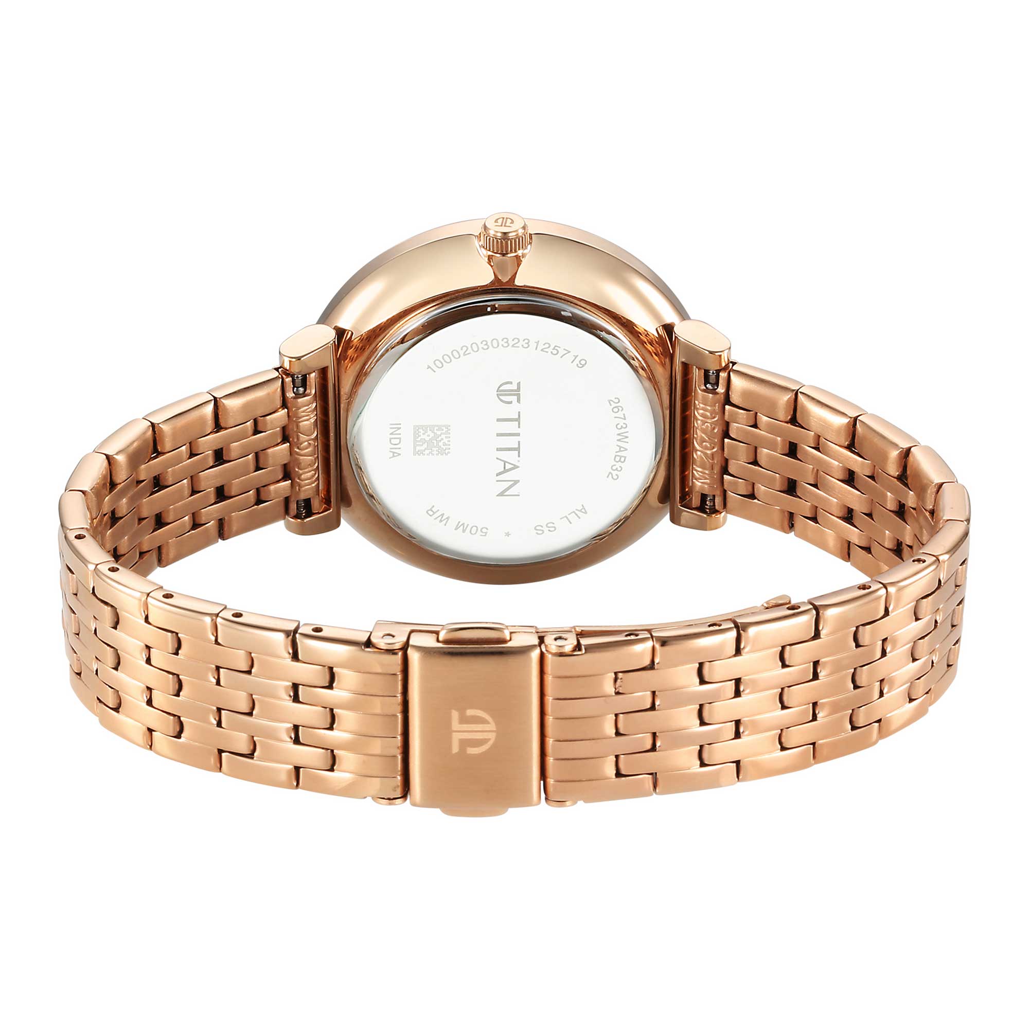 Titan Marhaba Silverwhite Dial Women Watch With Stainless Steel Strap-PEROZ Accessories