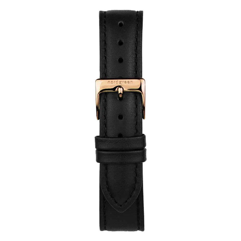 Nordgreen Native 32mm Rose Gold Case Black Leather Strap Watch-PEROZ Accessories