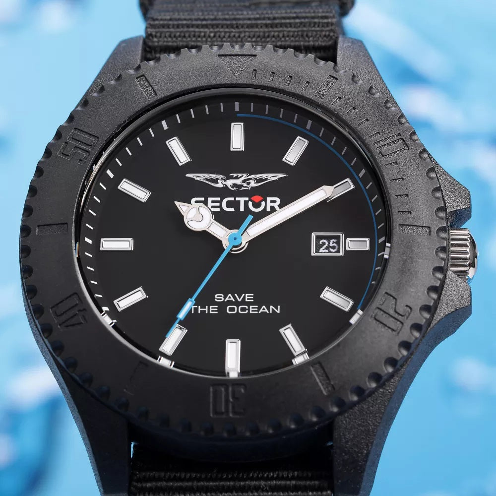 Sector Save The Ocean Nato Black Watch-PEROZ Accessories