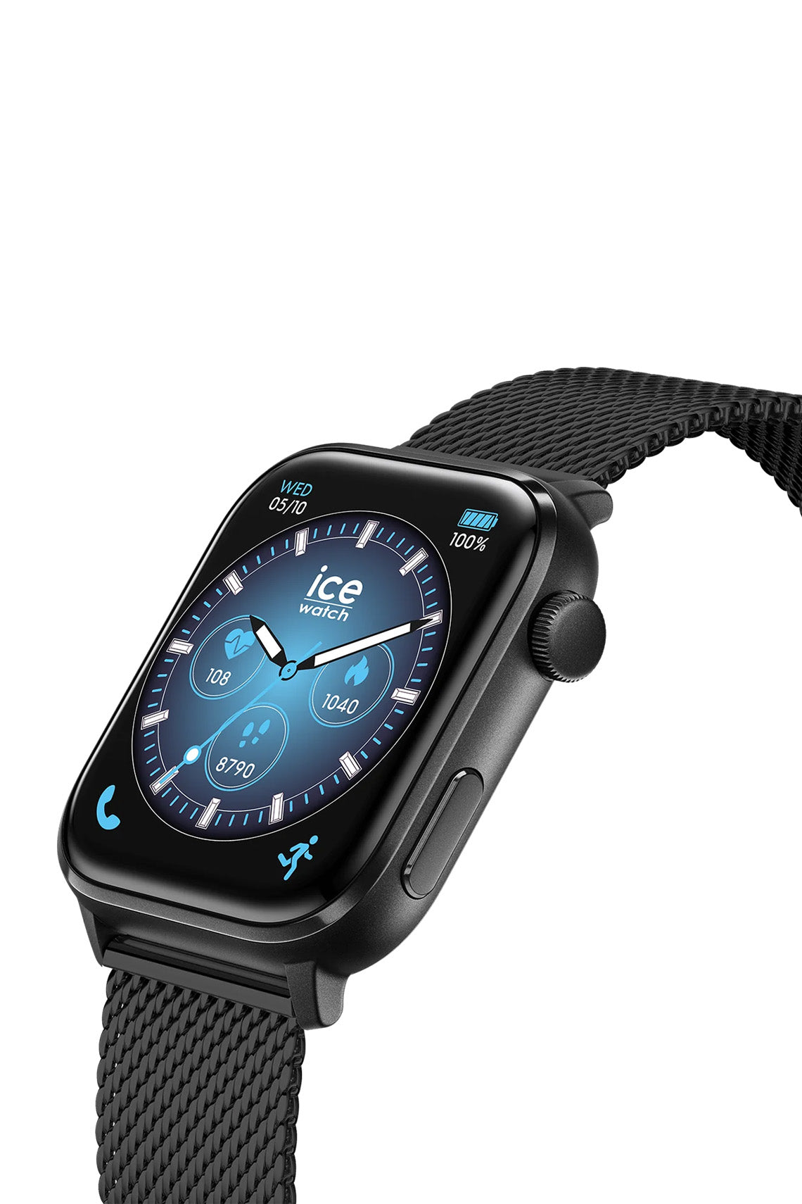 ICE smart 3.0 Rectangular 1.78 Amoled GPS Black Milanese Strap Watch-PEROZ Accessories