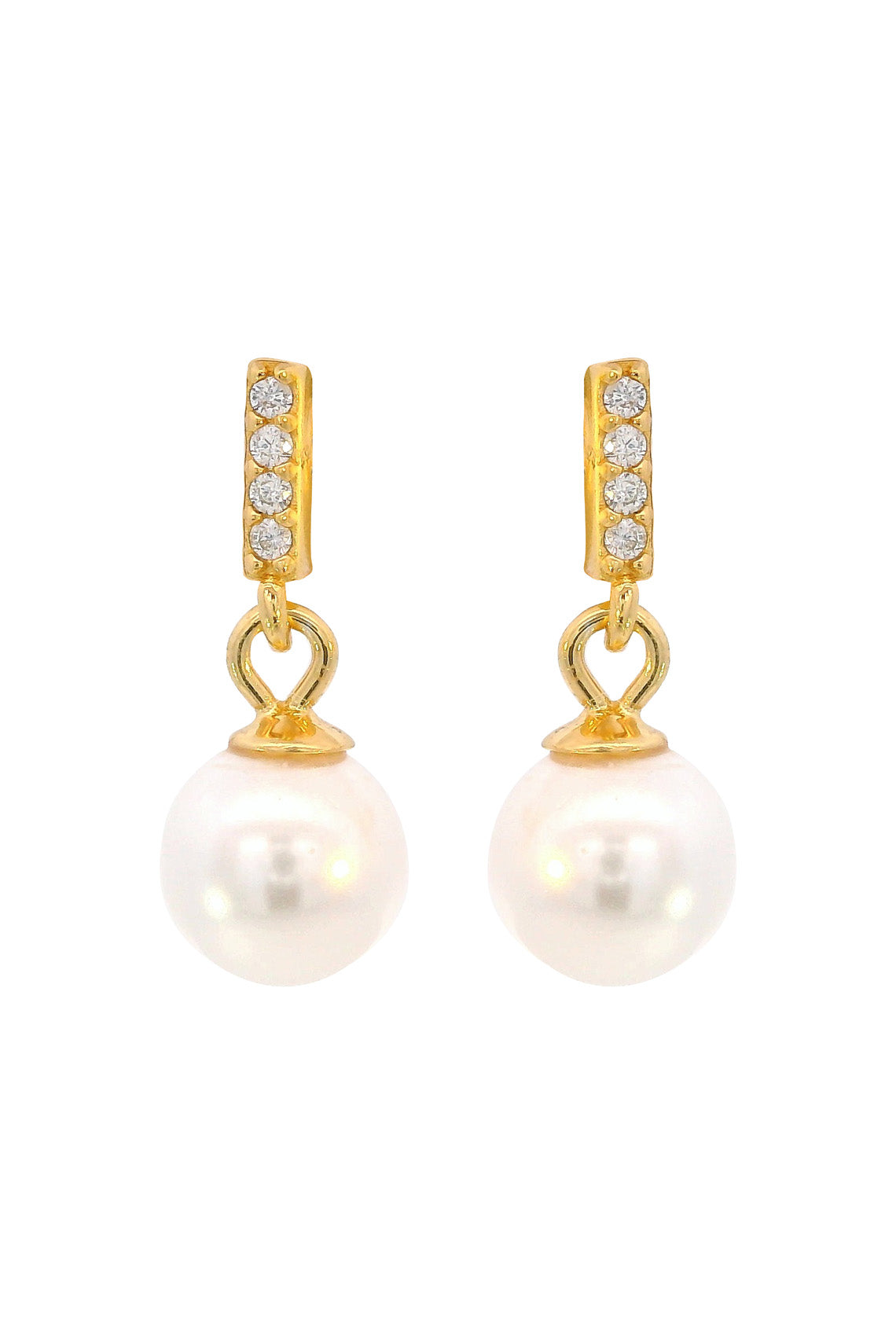 ADAGIO EFFORTLESS GLOW BAR DANGLE PEARL EARRINGS GOLD-PEROZ Accessories