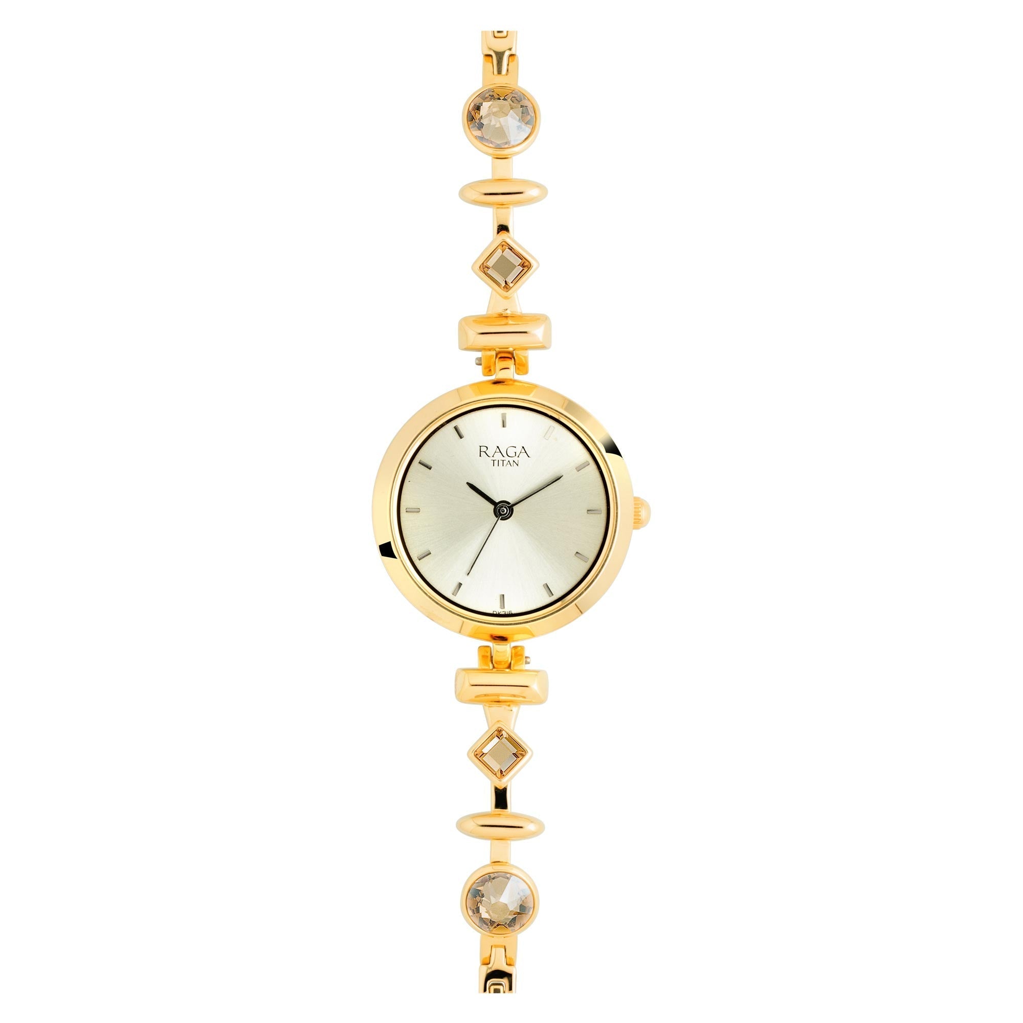 Titan Raga Facets Champagne Dial Analog Stainless Steel Strap Watch for Women-PEROZ Accessories