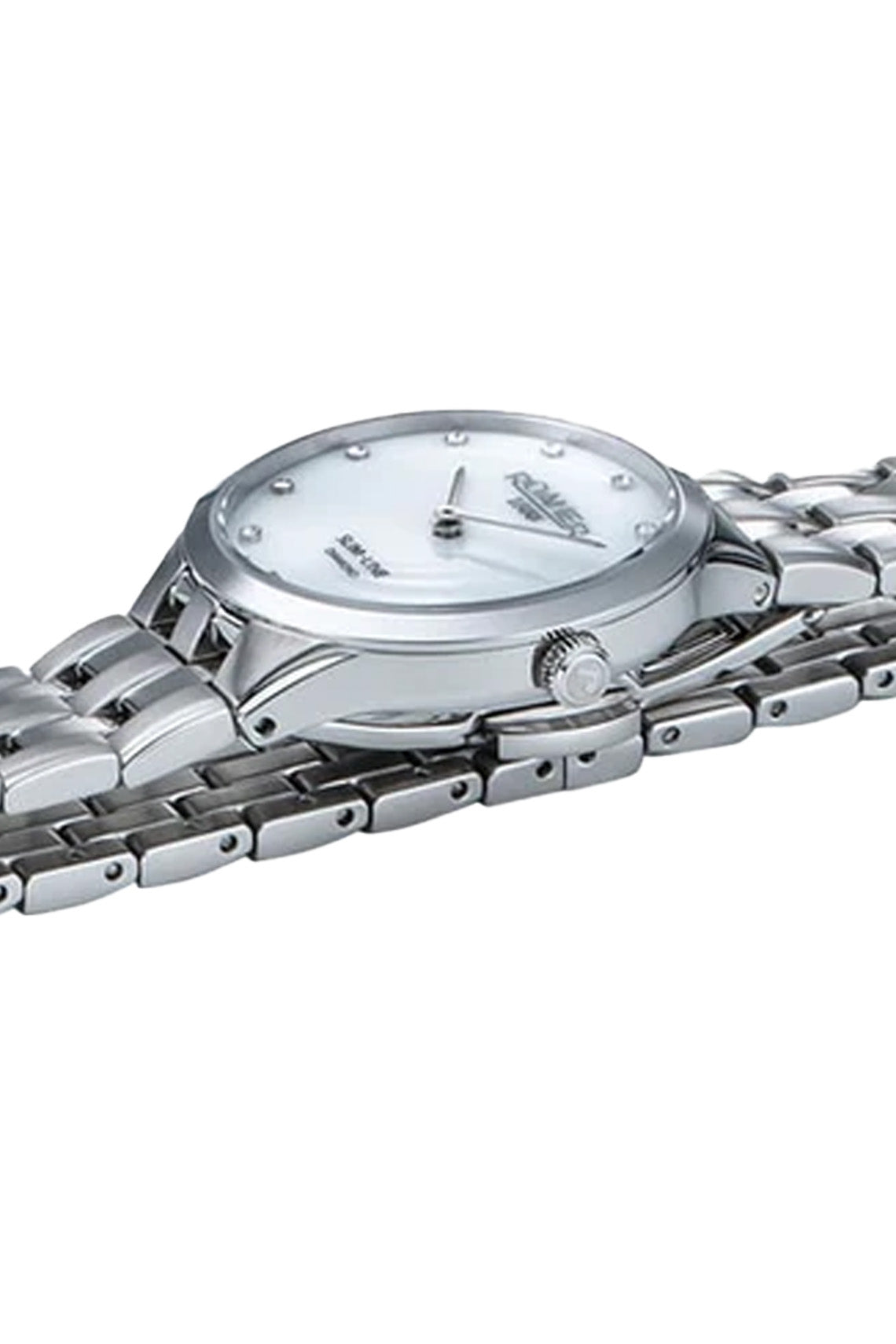 Roamer Slim Line 30mm Mother of Pearl and Diamond Dial Stainless Steel Strap Watch-PEROZ Accessories