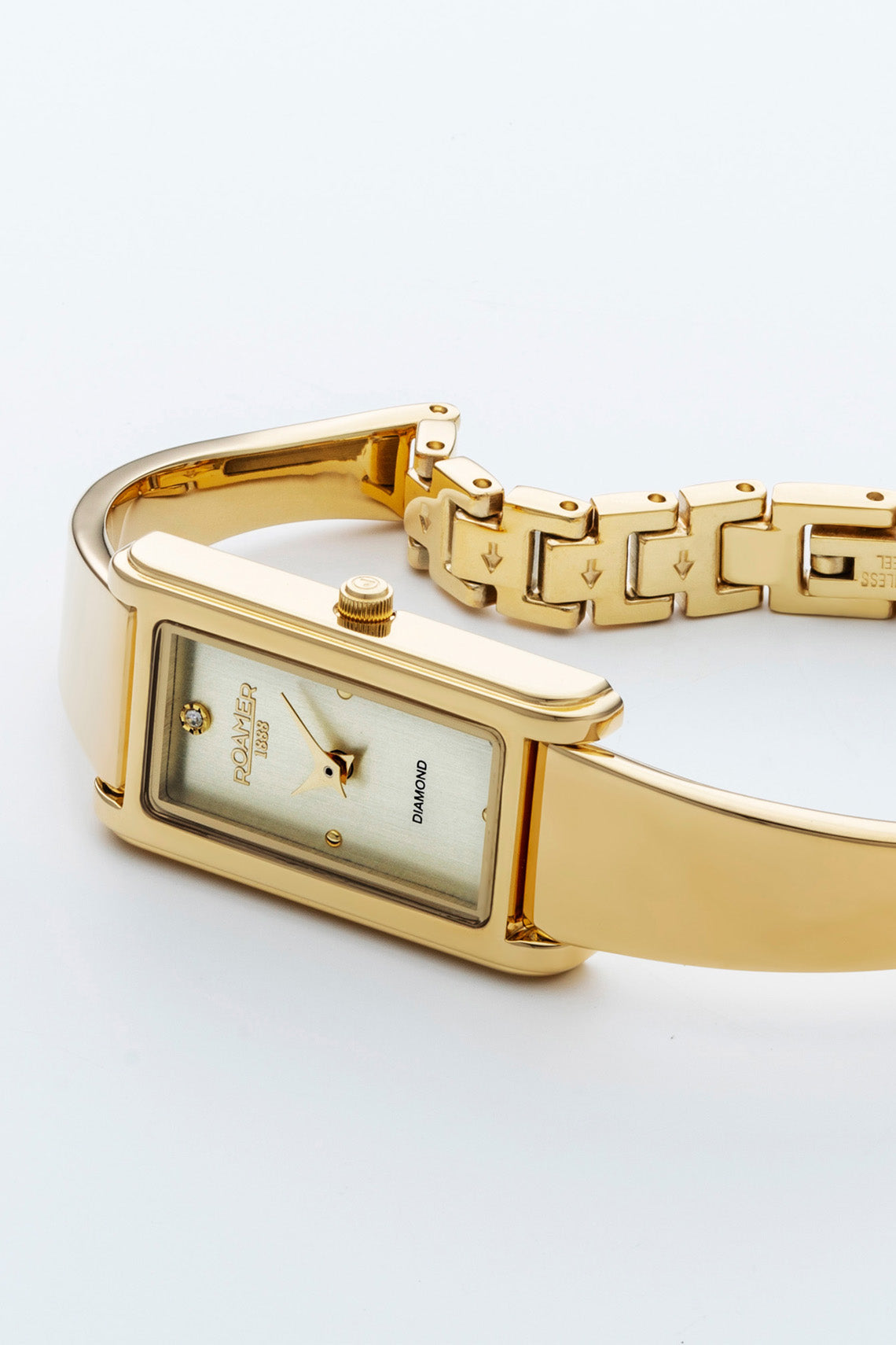 Roamer Elegance Diamond 17mm Gold Stainless Steel Strap Watch-PEROZ Accessories