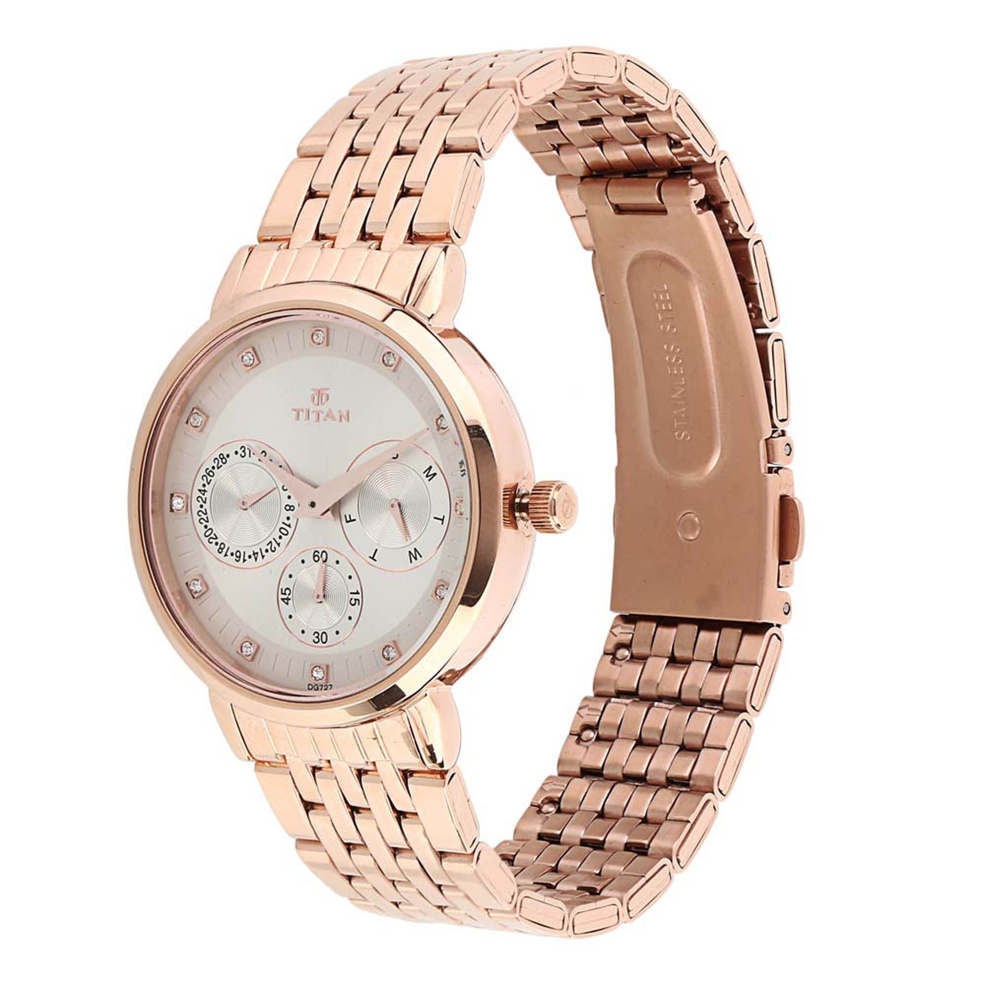 Titan Workwear Beige Dial Women Watch With Stainless Steel Strap-PEROZ Accessories