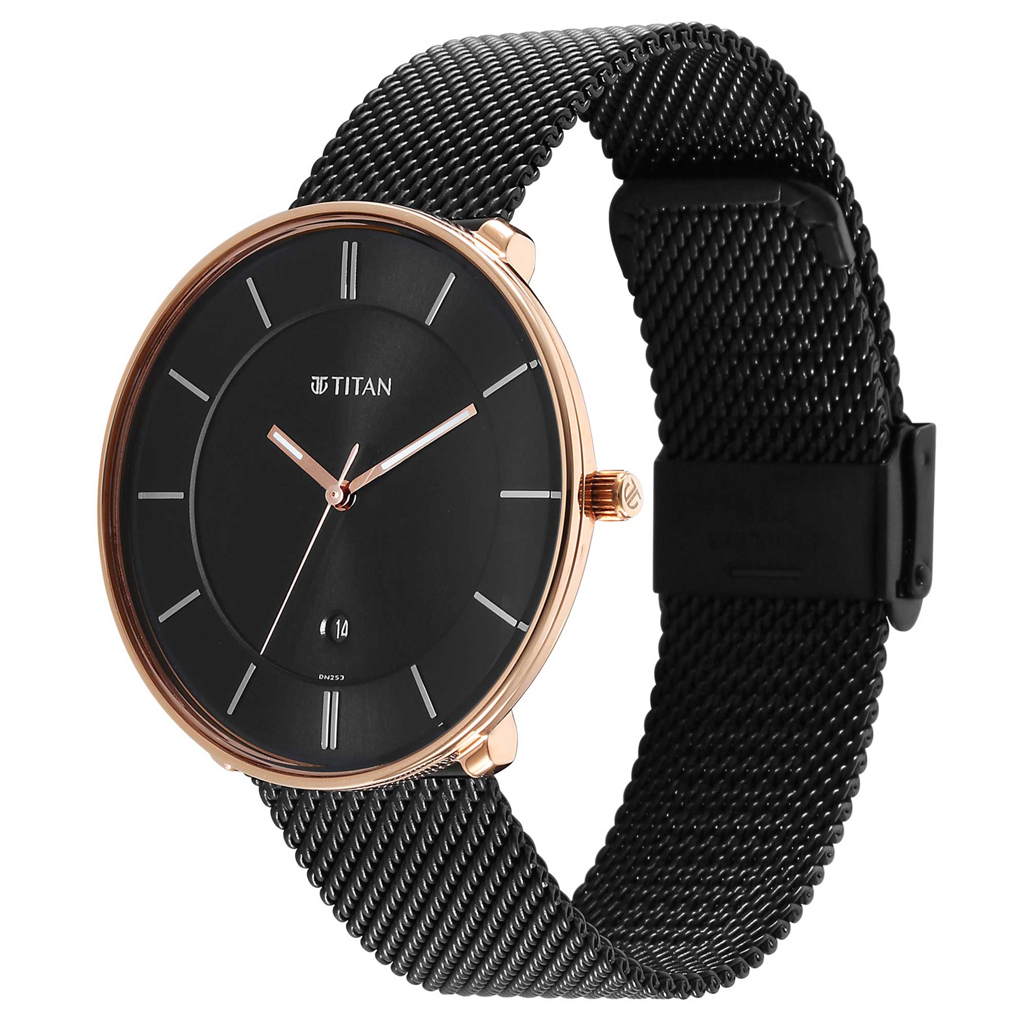 Titan Noir Black Dial Analogue Stainless Steel Strap watch for Men-PEROZ Accessories