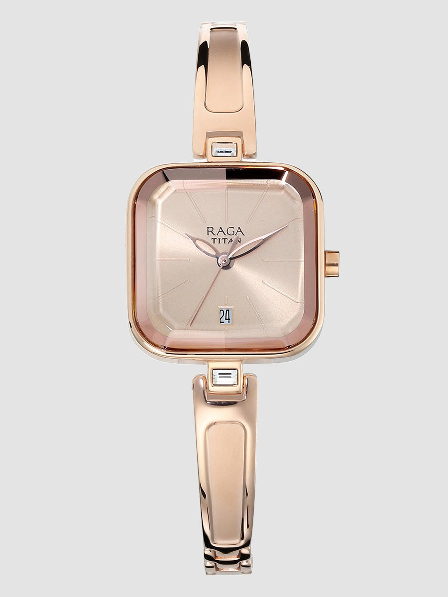 Titan Raga Viva Rose Gold Dial Women Watch With Metal Strap-PEROZ Accessories