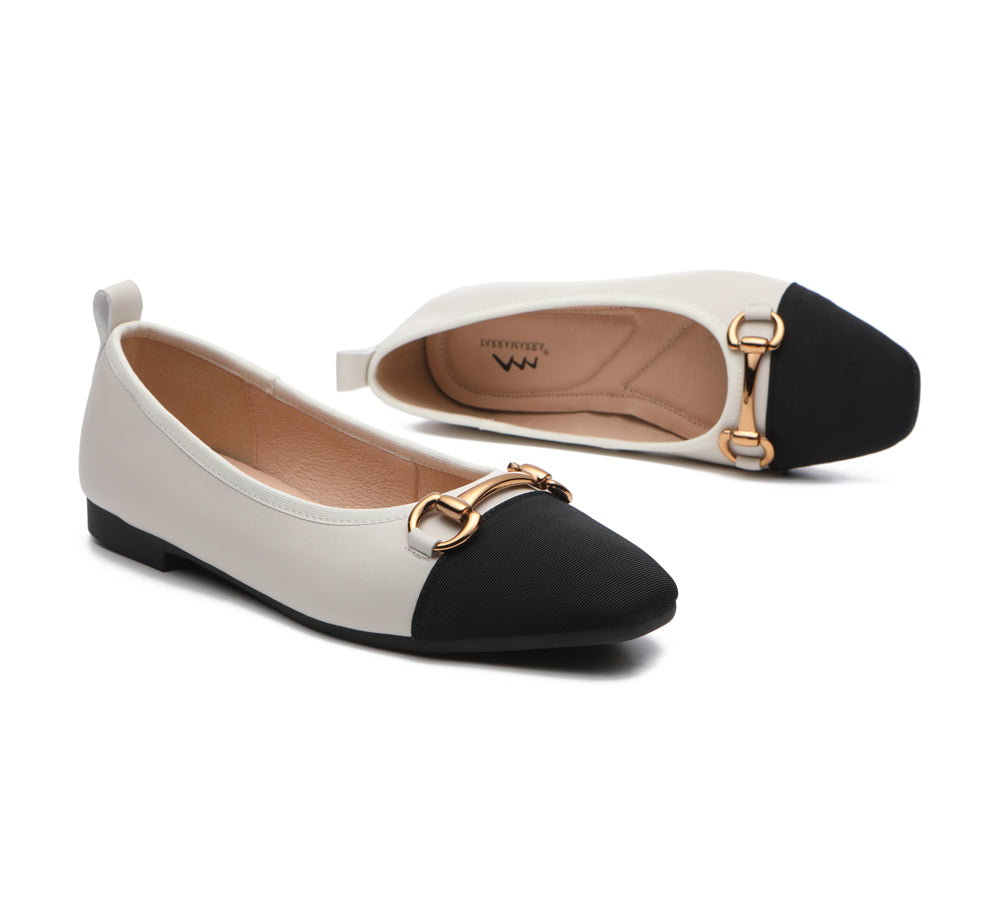 TARRAMARRA® Women Metal Buckle Square Toe Ballet Flats Lilian-PEROZ Accessories