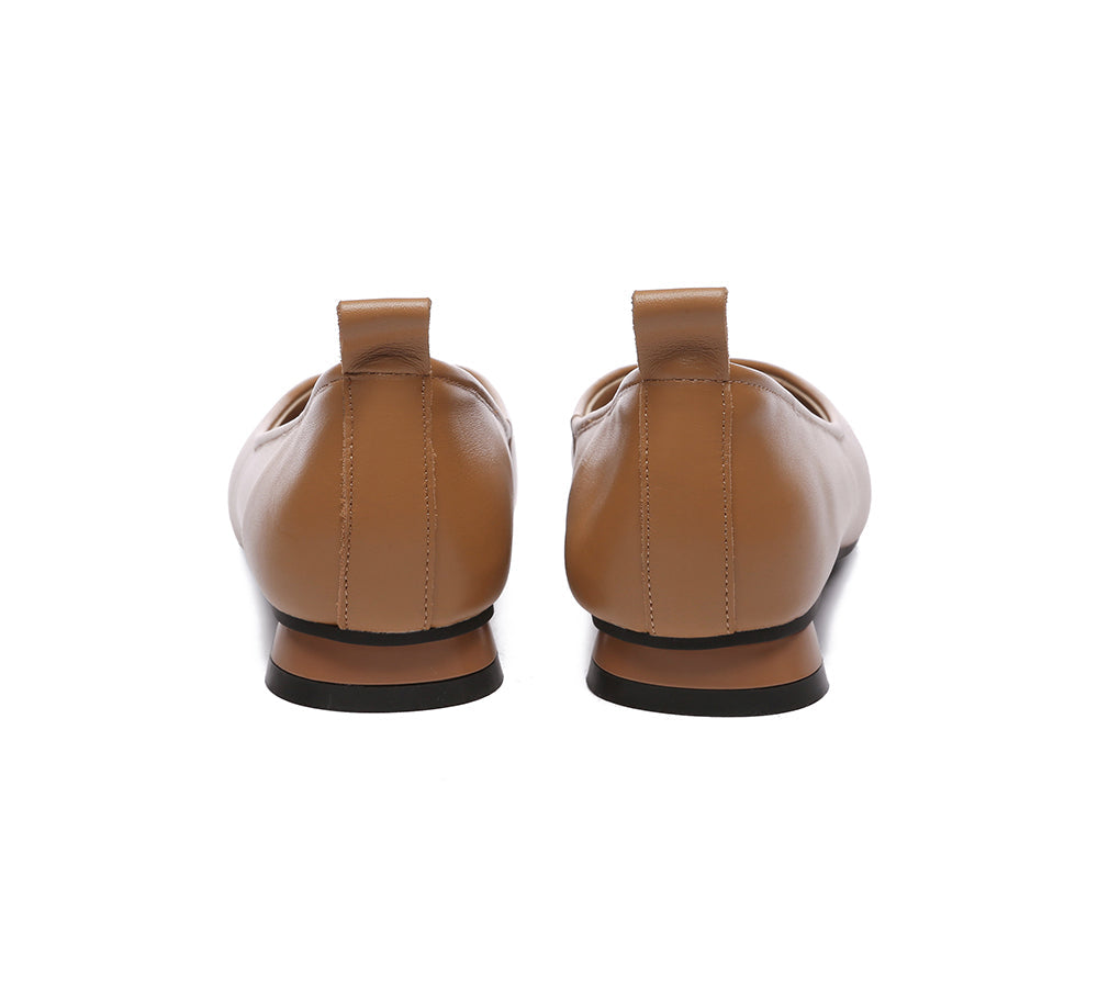 TARRAMARRA® Women Leather Round Toe Ballet Flats-PEROZ Accessories