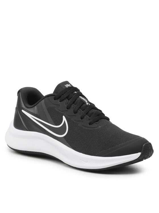 Nike Star Runner 3 Grade School Unisex Shoes Black/white DA2776-003-Sportswear-PEROZ Accessories