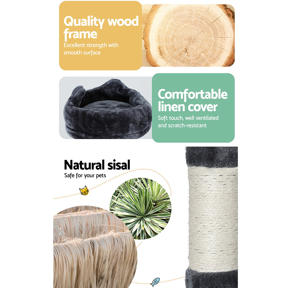 i.Pet Cat Tree 168cm Tower Scratching Post Scratcher Condo House Hanging Toy Bed-Pet Care > Cat Supplies > Cat Scratching Posts-PEROZ Accessories