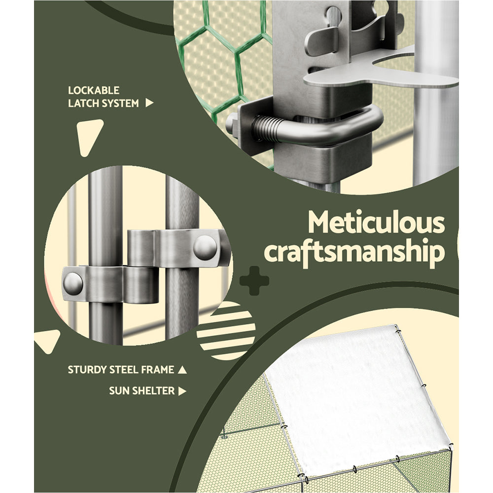 i.Pet Chicken Coop Cage 3x4x2m Galvanised Steel-Pet Care > Coops & Hutches > Coop & Hutch Accessories-PEROZ Accessories