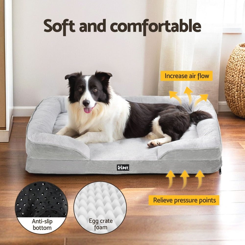 i.Pet Pet Bed Dog Calming Soft Cushion Egg Crate Large Sofa Washable Removable-Pet Care > Dog Supplies > Dog Beds-PEROZ Accessories