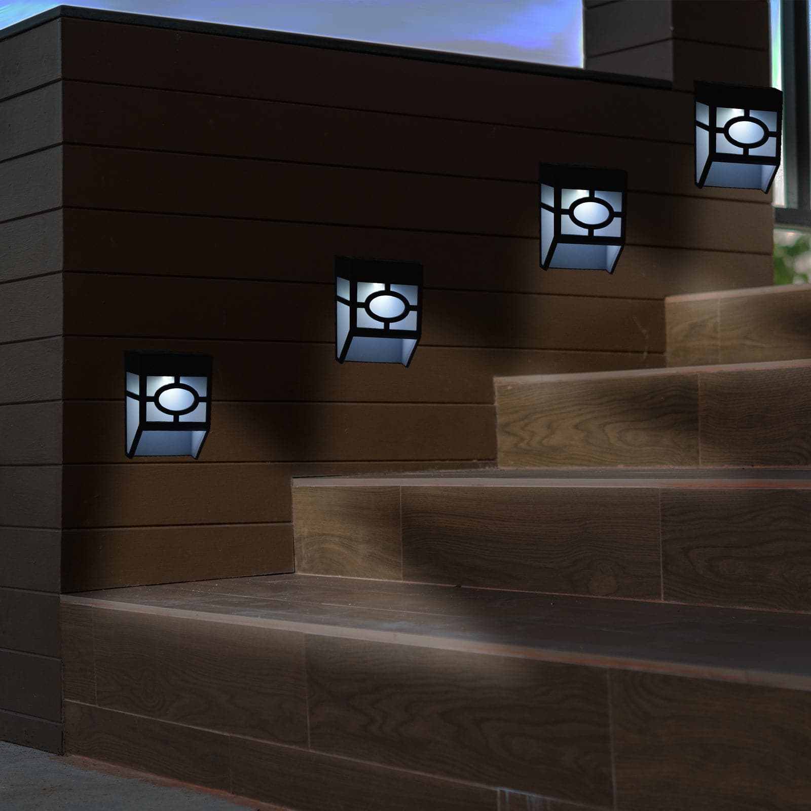 2 X Fence Lights Solar Powered LED Waterproof Outdoor Garden Patio Wall Pathway-Outdoor Lights-PEROZ Accessories