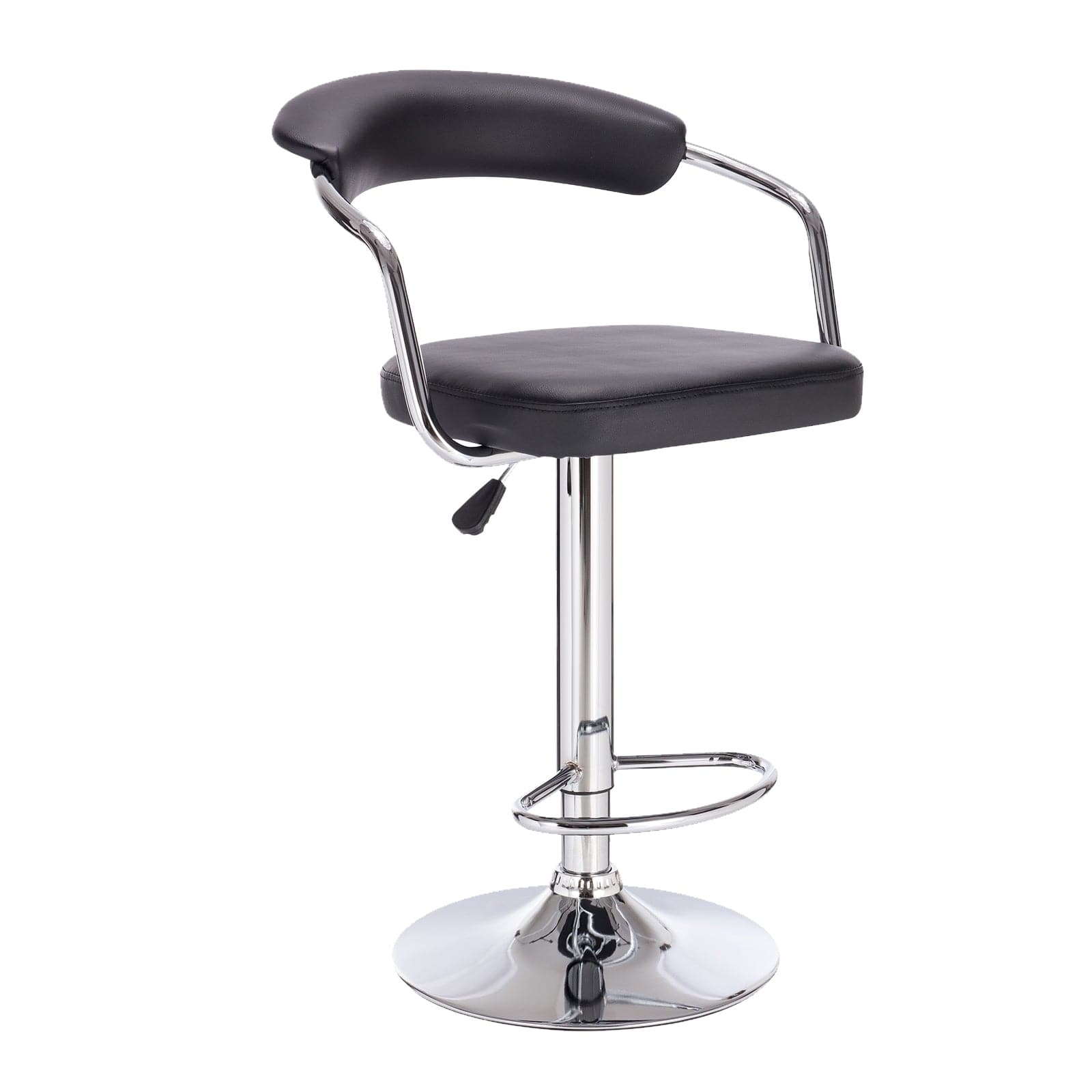 2 x Milano Decor Lola Adjustable Barstools Swivel Stool Chrome PU Leather-Stools-PEROZ Accessories